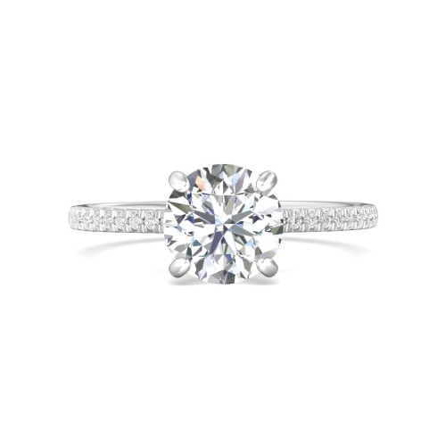 FlyerFit&reg; 18K White Gold Micropave Engagement Ring