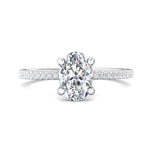 FlyerFit&reg; Platinum Micropave Engagement Ring