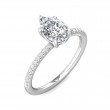 FlyerFit® 14K White Gold Micropave Engagement Ring