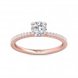 FlyerFit® 18K Pink Gold Micropave Engagement Ring