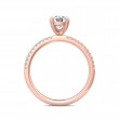 FlyerFit® 18K Pink Gold Micropave Engagement Ring