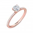 FlyerFit® 18K Pink Gold Micropave Engagement Ring