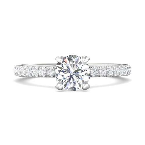 FlyerFit&reg; Platinum Micropave Engagement Ring