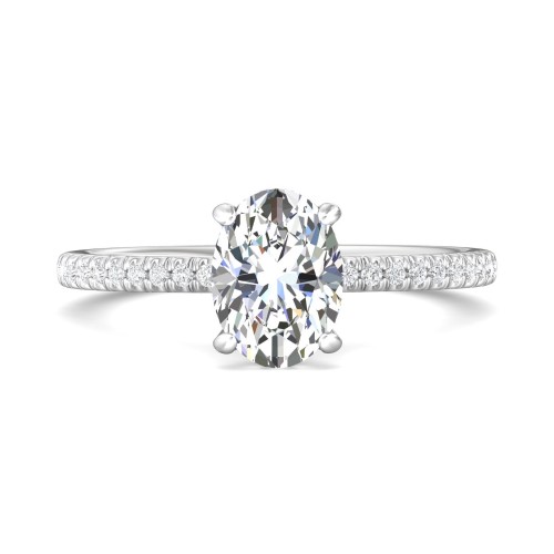 FlyerFit&reg; Platinum Micropave Engagement Ring
