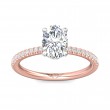 FlyerFit® 18K Pink Gold Shank And White Gold Top Micropave Engagement Ring