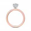 FlyerFit® 18K Pink Gold Shank And White Gold Top Micropave Engagement Ring