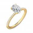 FlyerFit® 18K Yellow Gold Micropave Engagement Ring