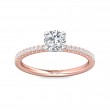 FlyerFit® 14K Pink Gold Shank And White Gold Top Micropave Engagement Ring