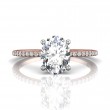 FlyerFit® 18K Pink Gold Shank And White Gold Top Micropave Engagement Ring