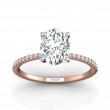 FlyerFit® 18K Pink Gold Shank And White Gold Top Micropave Engagement Ring