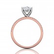 FlyerFit® 18K Pink Gold Shank And White Gold Top Micropave Engagement Ring