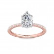 FlyerFit® 18K Pink Gold Shank And White Gold Top Micropave Engagement Ring