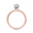 FlyerFit® 18K Pink Gold Shank And White Gold Top Micropave Engagement Ring