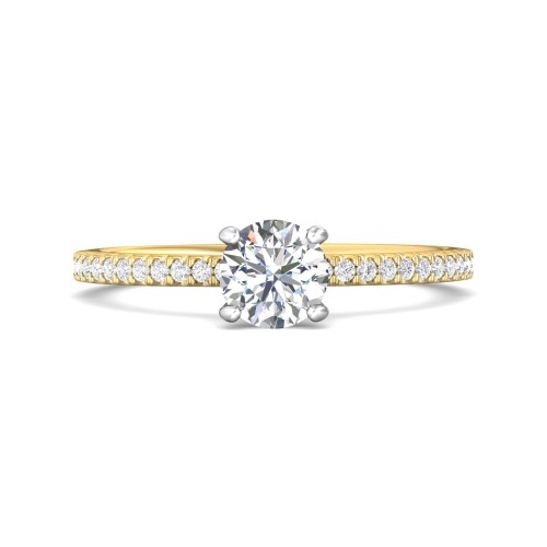 FlyerFit&reg; 14K Yellow and 14K White Gold Micropave Engagement Ring