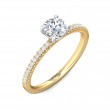 FlyerFit® 14K Yellow and 14K White Gold Micropave Engagement Ring