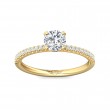 FlyerFit® 18K Yellow Gold Micropave Engagement Ring