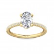 FlyerFit® 18K Yellow Gold Micropave Engagement Ring
