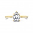 FlyerFit® 18K Yellow Gold Micropave Engagement Ring