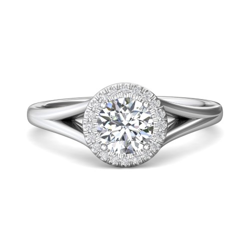 FlyerFit&reg; Platinum Split Shank Engagement Ring