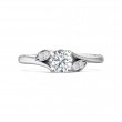 FlyerFit® 14K White Gold Micropave Engagement Ring