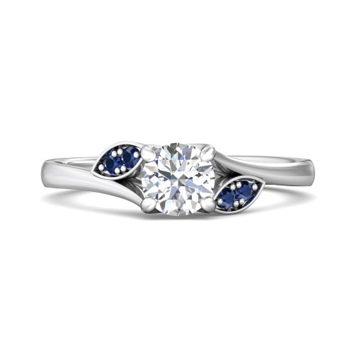 FlyerFit&reg; 14K White Gold Micropave Engagement Ring