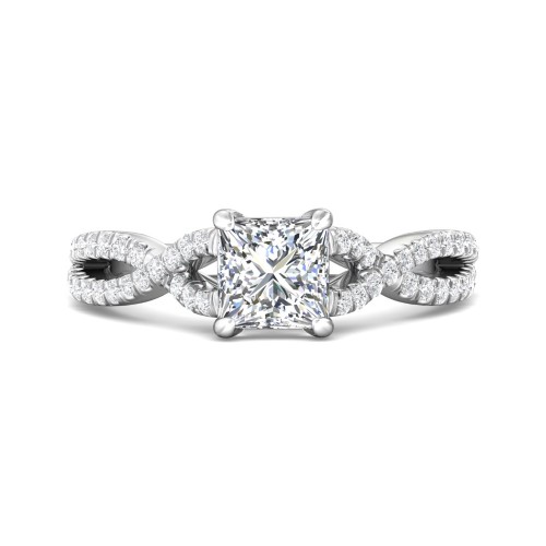 FlyerFit&reg; Platinum Split Shank Engagement Ring
