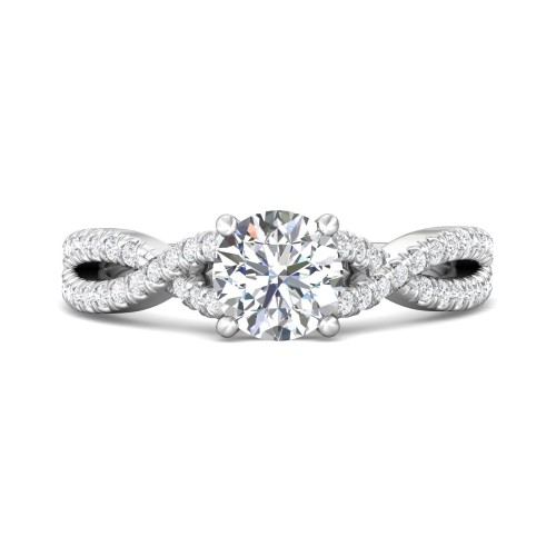 FlyerFit&reg; 18K White Gold Split Shank Engagement Ring