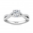FlyerFit® Platinum Split Shank Engagement Ring