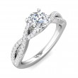 FlyerFit® Platinum Split Shank Engagement Ring