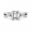 FlyerFit® 18K White Gold Split Shank Engagement Ring