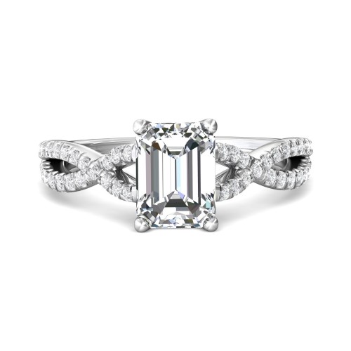 FlyerFit&reg; 18K White Gold Split Shank Engagement Ring