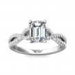 FlyerFit® 18K White Gold Split Shank Engagement Ring