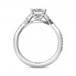 FlyerFit® 18K White Gold Split Shank Engagement Ring