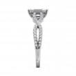 FlyerFit® 18K White Gold Split Shank Engagement Ring
