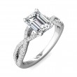FlyerFit® 18K White Gold Split Shank Engagement Ring