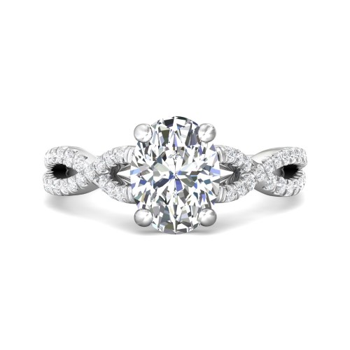 FlyerFit&reg; 18K White Gold Split Shank Engagement Ring