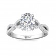 FlyerFit® Platinum Split Shank Engagement Ring