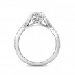 FlyerFit® Platinum Split Shank Engagement Ring