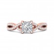 FlyerFit® 18K Pink Gold Split Shank Engagement Ring