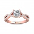 FlyerFit® 18K Pink Gold Split Shank Engagement Ring