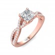 FlyerFit® 18K Pink Gold Split Shank Engagement Ring