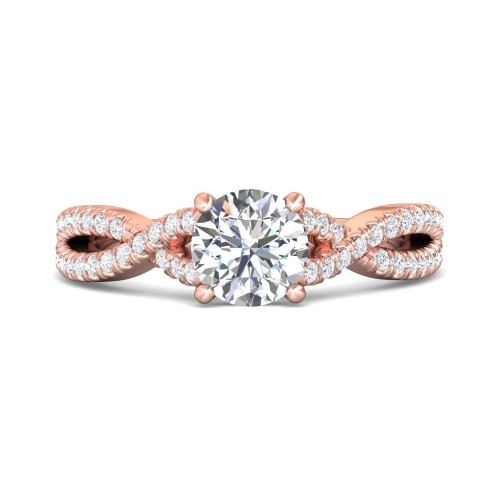 FlyerFit&reg; 14K Pink Gold Split Shank Engagement Ring