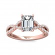 FlyerFit® 18K Pink Gold Split Shank Engagement Ring