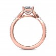FlyerFit® 18K Pink Gold Split Shank Engagement Ring