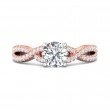 FlyerFit® 14K Pink Gold Shank And White Gold Top Split Shank Engagement Ring