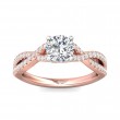 FlyerFit® 14K Pink Gold Shank And White Gold Top Split Shank Engagement Ring
