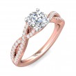 FlyerFit® 14K Pink Gold Shank And White Gold Top Split Shank Engagement Ring