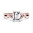 FlyerFit® 18K Pink Gold Shank And White Gold Top Split Shank Engagement Ring