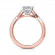 FlyerFit® 18K Pink Gold Shank And White Gold Top Split Shank Engagement Ring