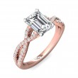 FlyerFit® 18K Pink Gold Shank And White Gold Top Split Shank Engagement Ring